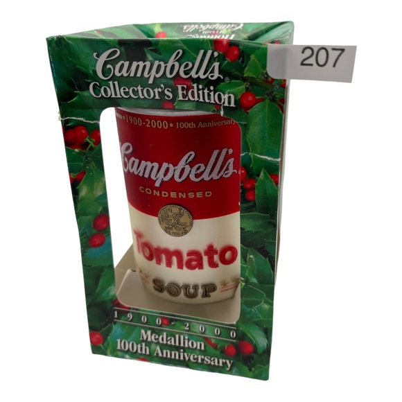 Campbell's Soup Other - Rare Glass 2000 Tomato Soup Ornament Campbell's 1900-2000 Medallion 100th